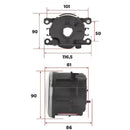 Farol de Milha Universal com Lente de Vidro e Lâmpadas de Brinde