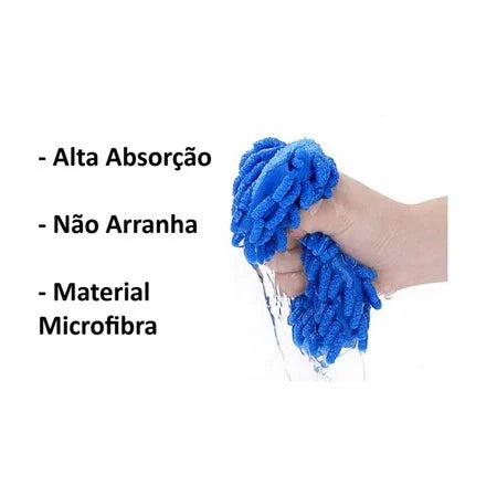 Kit 2 Luvas de Microfibra Multifuncional Superfina para Limpeza Lavagem de Carro Toalha de Limpeza Luva de Microfibra