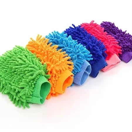 Kit 2 Luvas de Microfibra Multifuncional Superfina para Limpeza Lavagem de Carro Toalha de Limpeza Luva de Microfibra